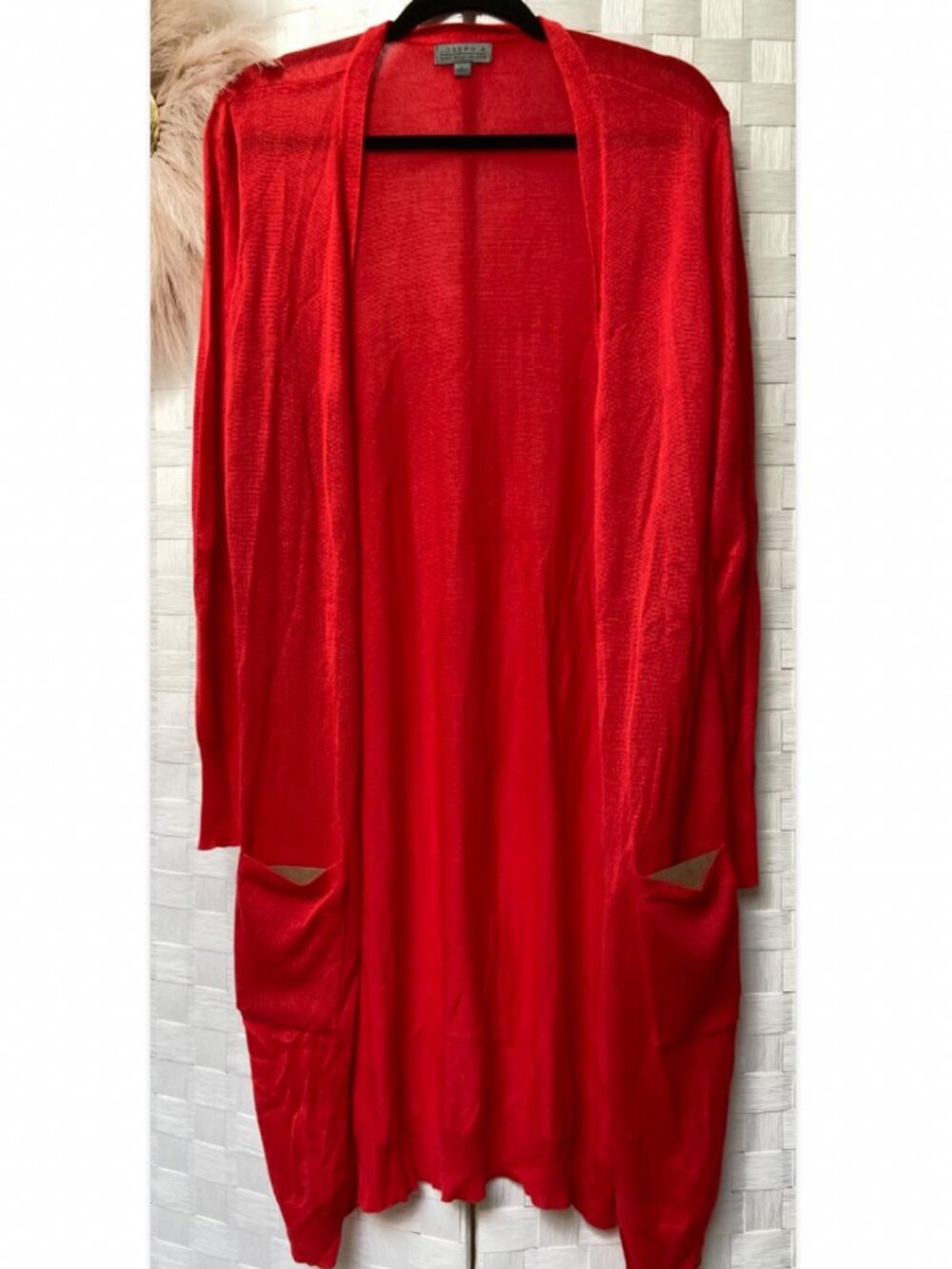 Joseph A Red Long Pocket Cardigan Size L